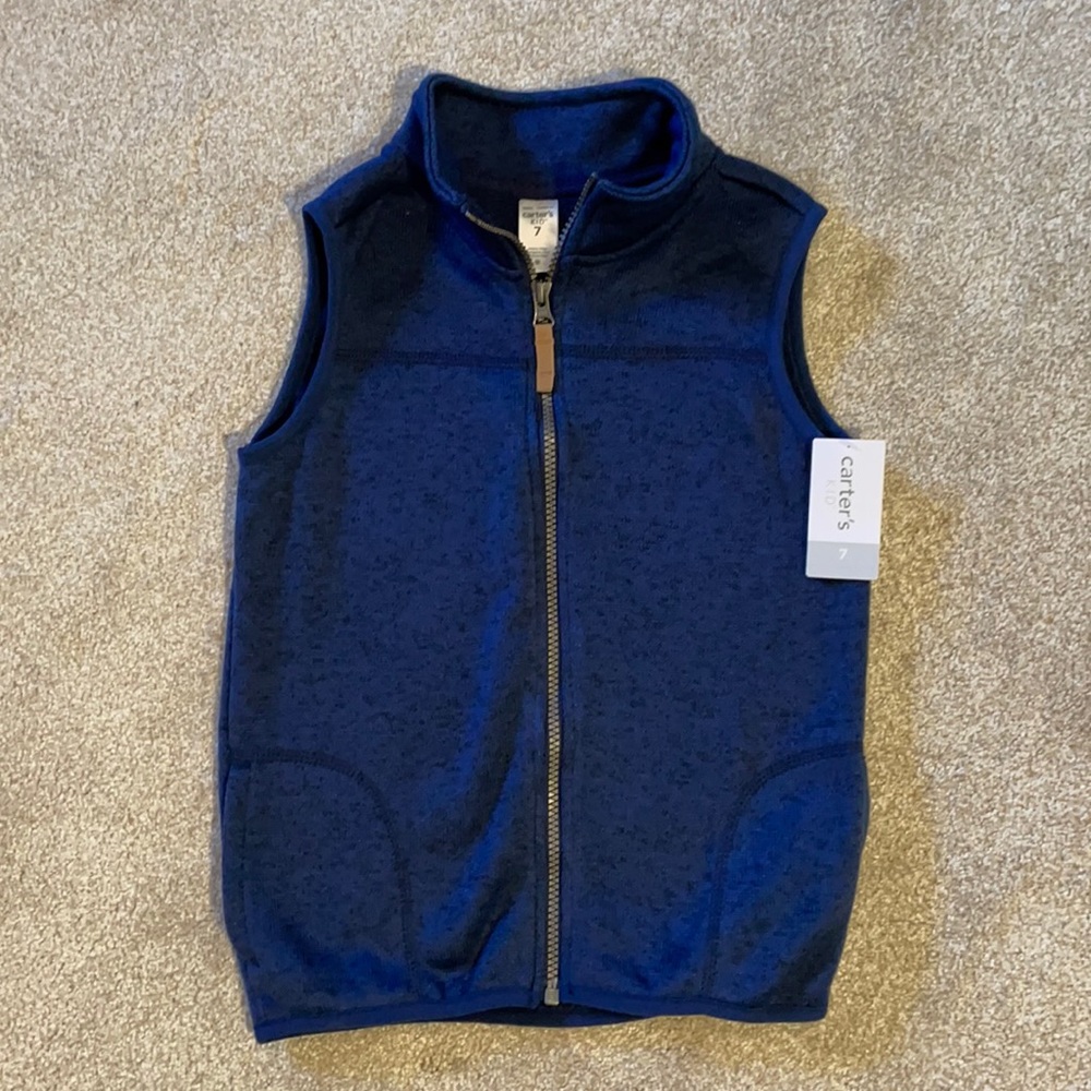 Carter’s Boys Navy Fleece Lined Vest size 7
